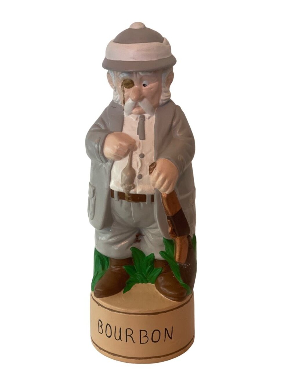 Vintage Bourbon Liquor Decanter Safari Mouse Hunter British Gentleman 12"